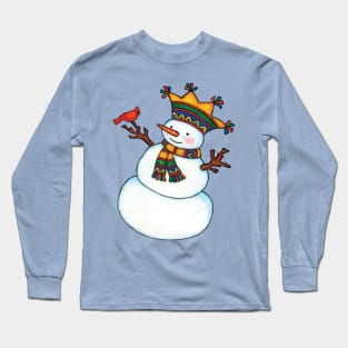 Mr. Snowman loves the Winter Birds Long Sleeve T-Shirt